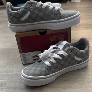 Vans Gray and White Checkered Sneakers